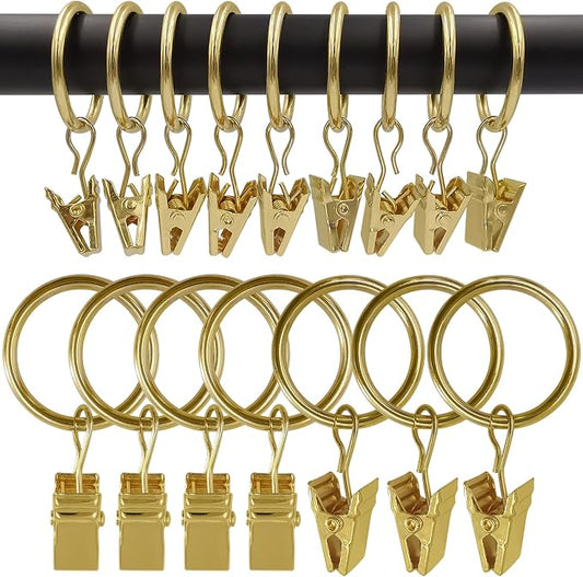100 Pack Metal Curtain Rings by AMZSEVEN