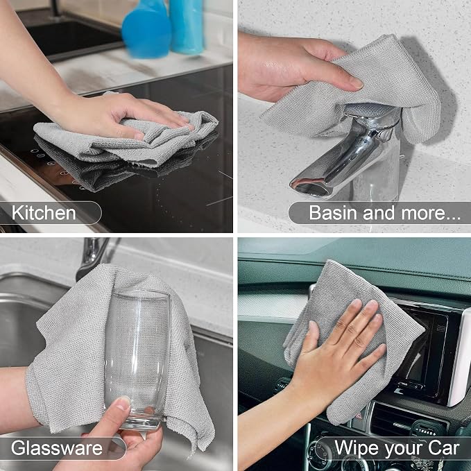 UPSTAR Microfiber Cleaning Cloth, Reusable Paper Towels Rolls, 50 Packs 12x12 - Image 5
