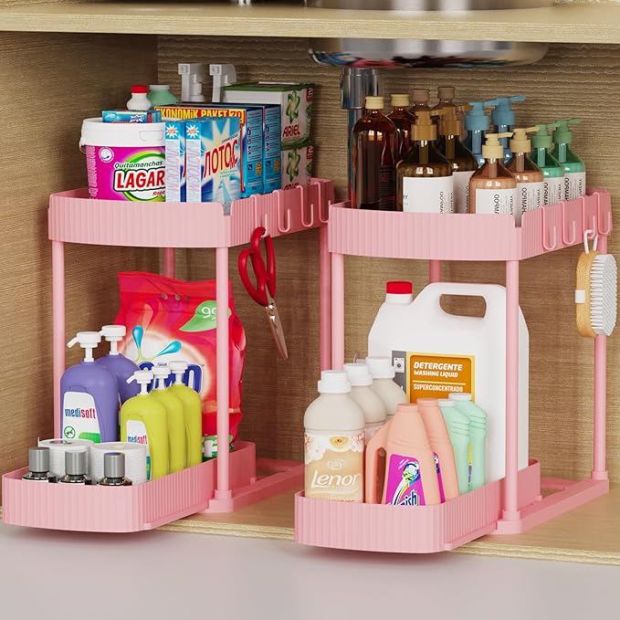 2 Pack Multi-Purpose Pull-Out Storage Organizers, Under Sink Organizers and by ukeetap