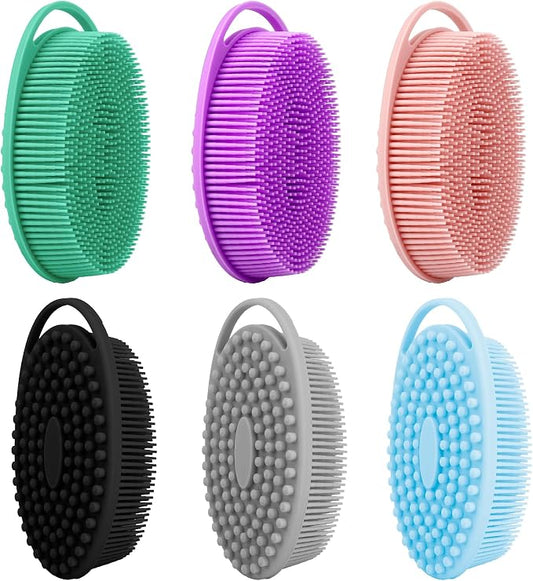 Soft Silicone Body Scrubber 6 PCS Silicone Body Shower, Silicone Loofah 2 in 4 by Bsofing