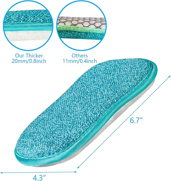 10 Pack Kitchen Dish Sponges Scrubber Non-Scratch Multi-Purpose Dishcloths - Image 3