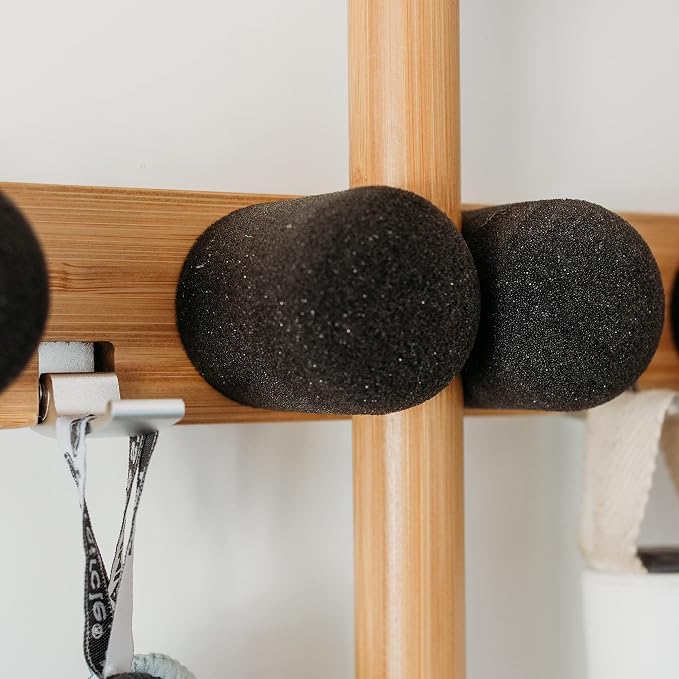 Full Circle Get A Grip, Wall-Mounted Mop and Broom Organizer, Lightweight Bamboo - Image 3
