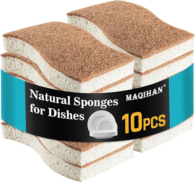 MAQIHAN 10PCS Natural Sponges for Dishes by MaqiIhanCustomOfficial