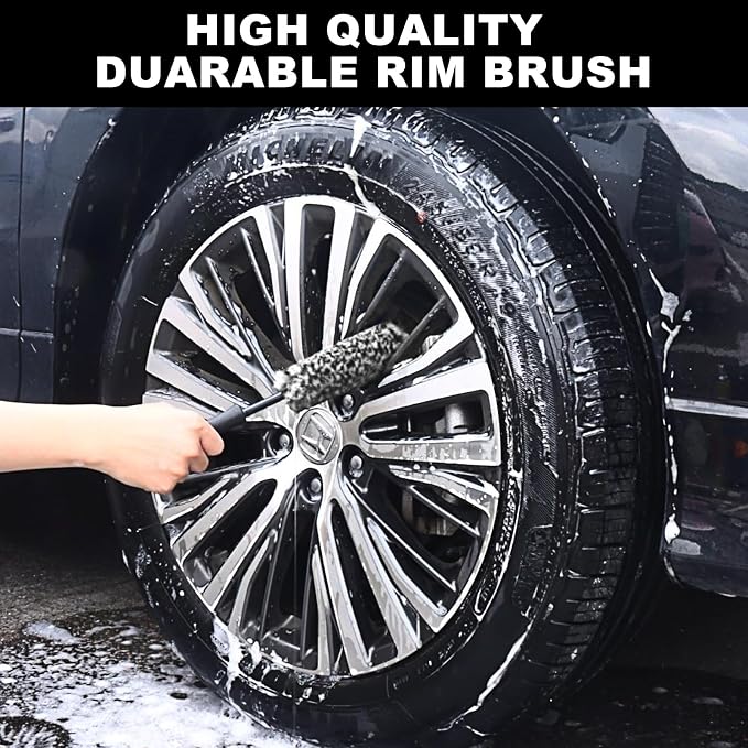 NIKCOSMK 3PCS Wheel Brush Kit for Cleaning Wheel and Tire, Wheel and Rim Brush - Image 6