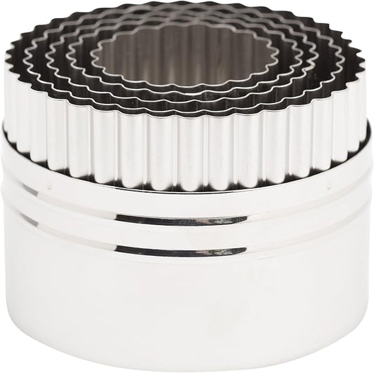 Ateco Double Sided Small Round Cutters in Graduated Sizes, Fluted & Plain Edges by Ateco