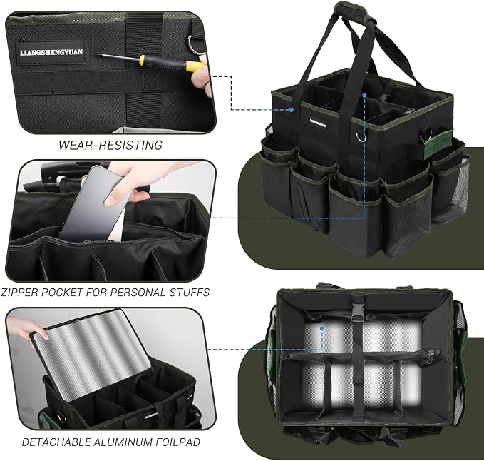 Large Rolling Cleaning Caddy Bag, Cleaning Caddy - Image 2