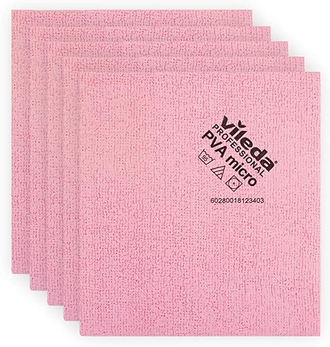 Vileda 143586 Micro Cleaning Cloth, 5 Pieces, 38x35 cms by Vileda+Professional