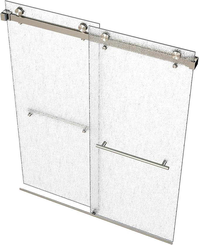 VITRA-200X 56.5-59" W x 78" High 3/8" Twinglide Frameless Shower Door by EurotechShowers