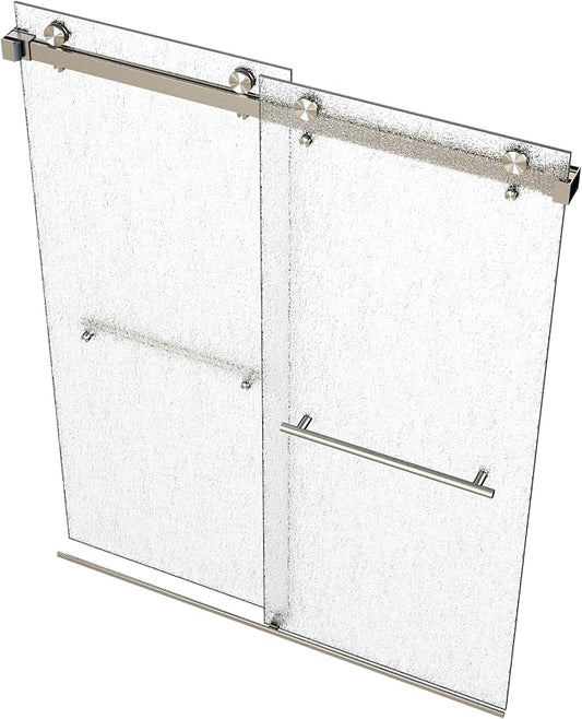 VITRA-200X 56.5-59" W x 78" High 3/8" Twinglide Frameless Shower Door by EurotechShowers