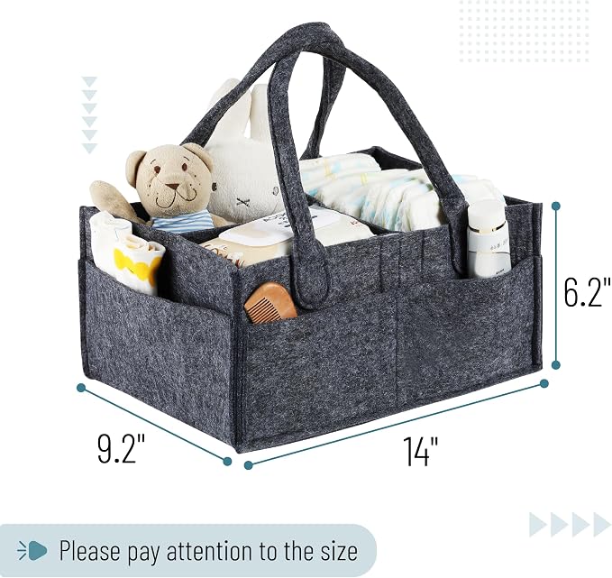 Mr. Pen- Baby Diaper Caddy Organizer, Charcoal Gray, Car Diaper Caddy, Baby - Image 2