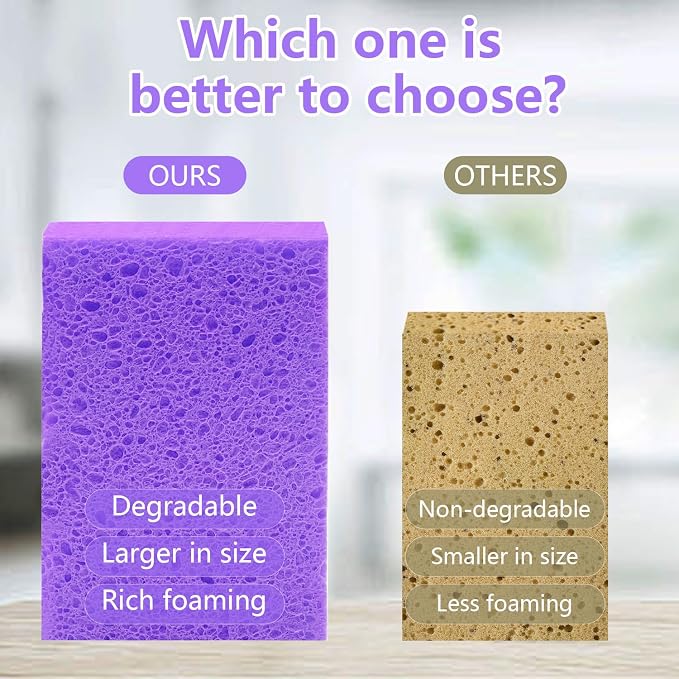 Cellulose Sponges, Large Size 4" x 6" x 1" - Image 9