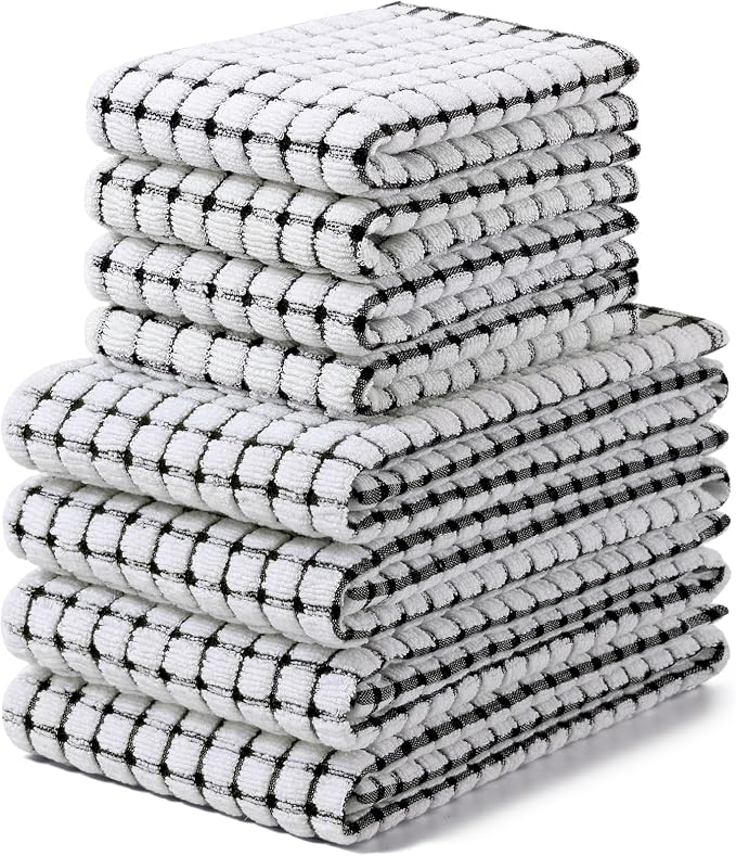 Homaxy Kitchen Towels and Dishcloths Set, 16 x 25 and 12 x 12 Inches, Super by Homaxy