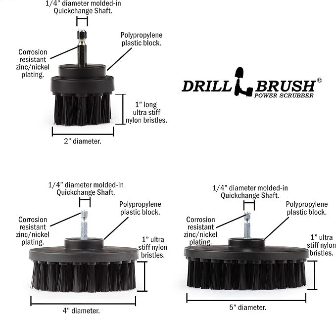 Ultra Stiff Drill Powered Cleaning Brush Set - Image 5