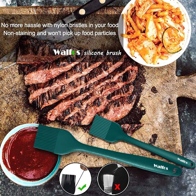 Walfos 600℉ Heat Resistasnt Basting Brush, BPA Free Silicone Pastry Brushes - Image 5