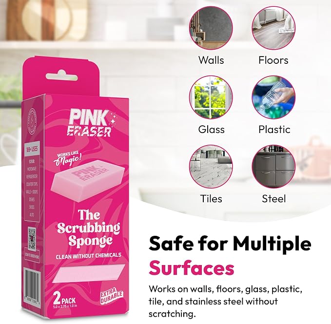 Pink Formula Pink Eraser – The Ultimate Scrubbing Sponge, Extra Durable - Image 3