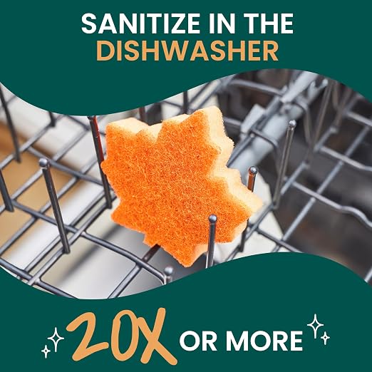 Scotch-Brite Leafy Clean Scrub Sponge, Two-Sided Kitchen Sponges - Image 6