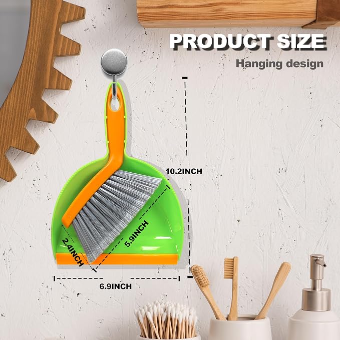 Mini Broom with Dustpan Combo Set Small Dust pan and Brush Set Quick Cleanup - Image 7
