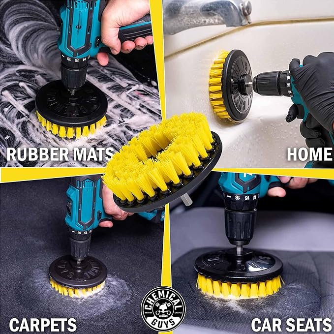 Chemical Guys Foaming Citrus Fabric Clean Drill Brush Kit - Image 5