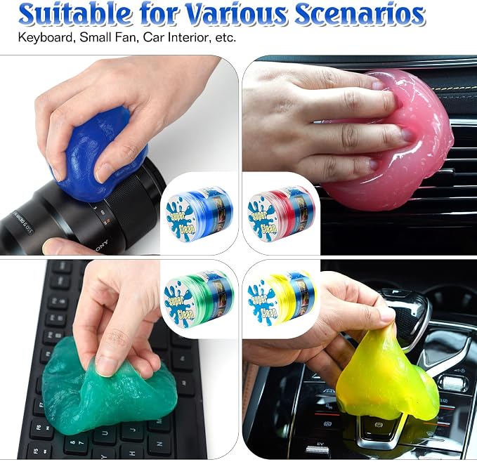 4 Pack Cleaning Gel, Car Putty Slime, Universal Auto Detailing Tools, Car - Image 5