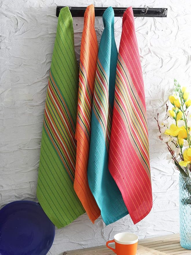 DG Collections Salsa Stripe Kitchen Dish Towels, 100% Cotton, Highly Absorbent - Image 6
