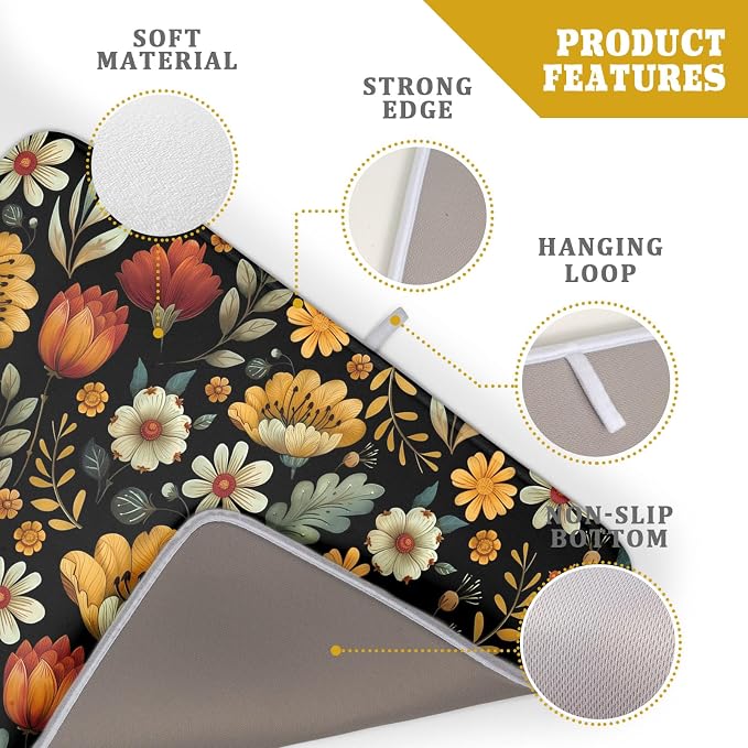 Vintage Boho Floral Dish Drying Mat - Image 4