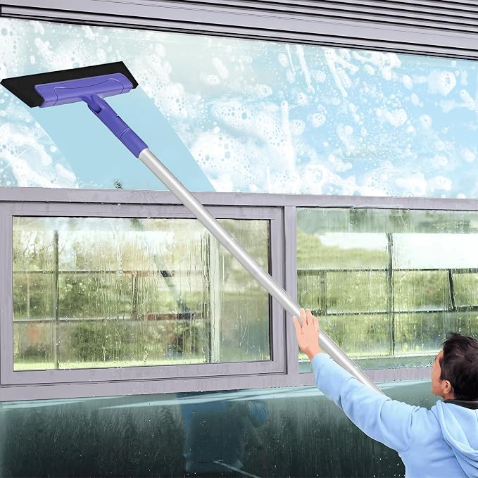 Floor Squeegee for Tile Floor and Shower Glass, Broom Rubber Blade - Image 4