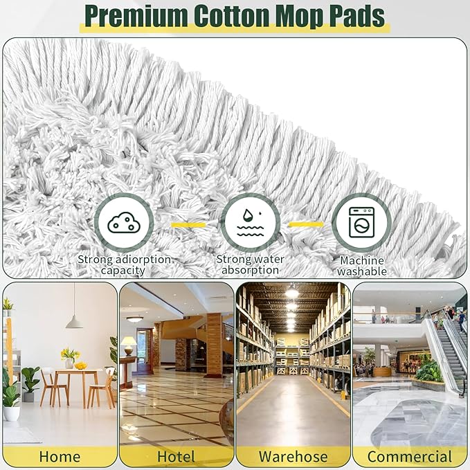 BUVE 36'' Commercial Industrial Dust Mop Replacement Heads, 2 Pack Strength - Image 3