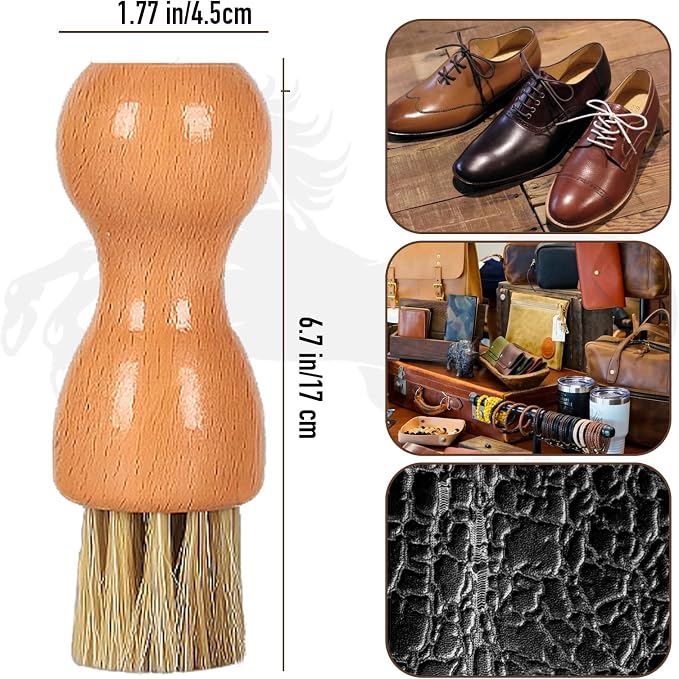 Horsehair Shoe Shine Applicator Brush Set - Image 6