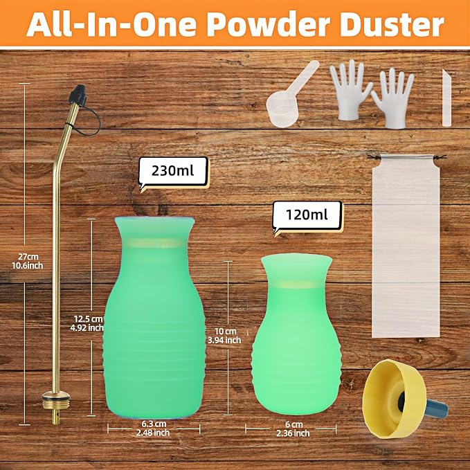 Diatomaceous Earth Duster, 230ml Large, Powder Duster Kit - Image 3