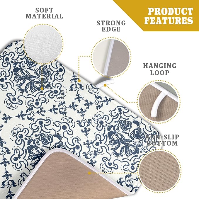 Bohemian Grey Retro Dish Drying Mat - Image 4