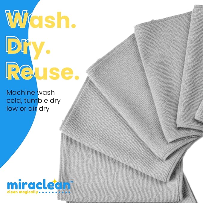 Microfiber Cleaning Cloth Grey 12 Pack Premium Microfiber Towels - Image 8
