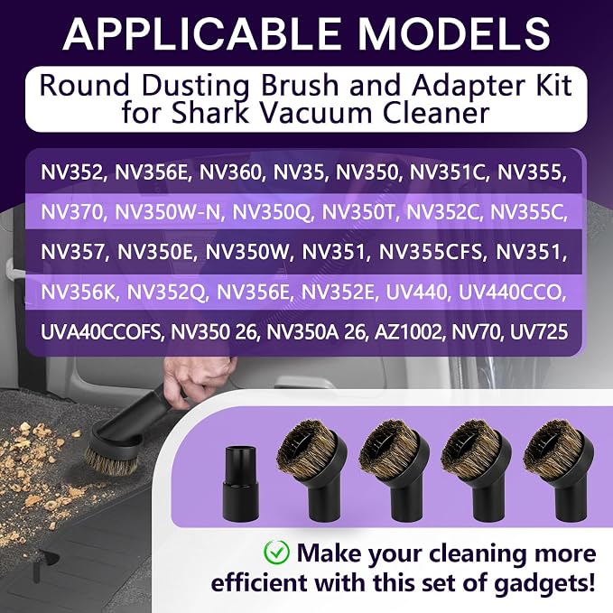 5PCS Horse Hair Brush Vacuum Attachment Set - Image 6
