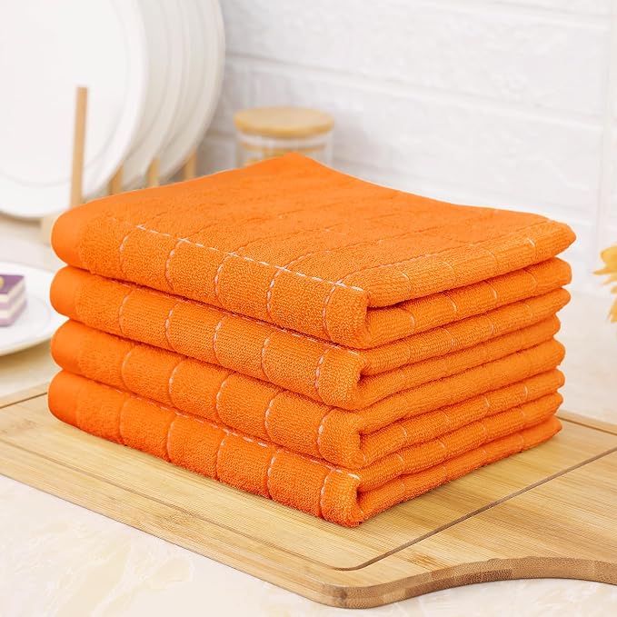 Homaxy 100% Cotton Terry Kitchen Towels, Checkered Designed, Soft and Super - Image 8
