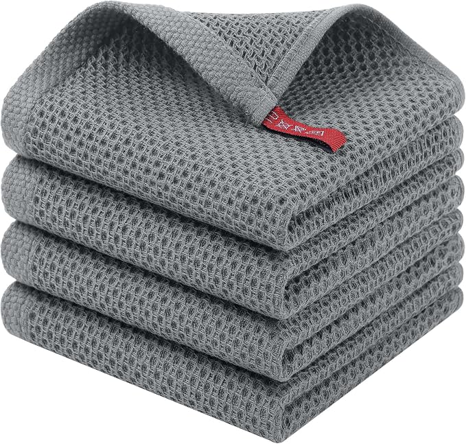 Homaxy 100% Cotton Waffle Weave Kitchen Dish Cloths, Quick Drying Dish Rags by Homaxy