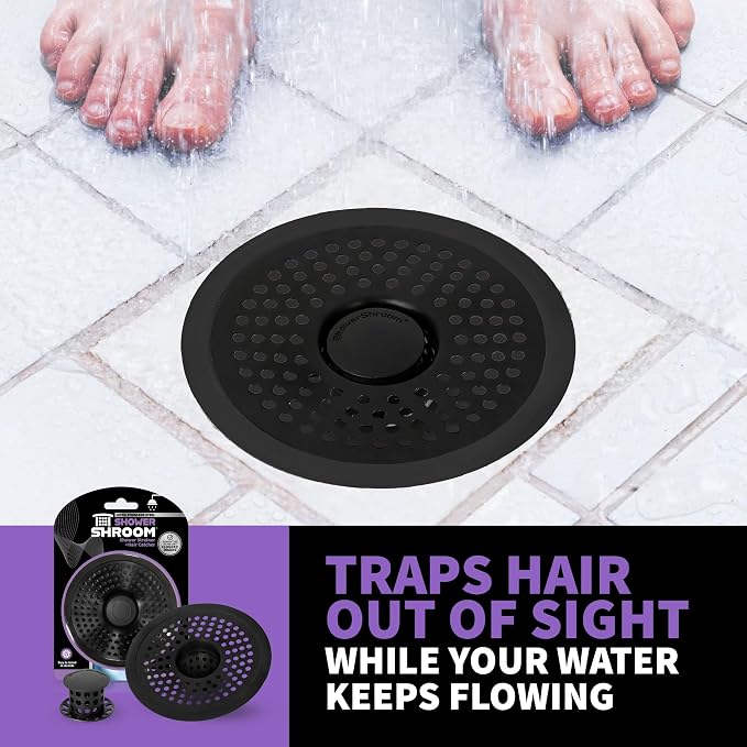 ShowerShroom Ultra Matte Black Hair Catcher, Stainless Steel Drain Protector - Image 4