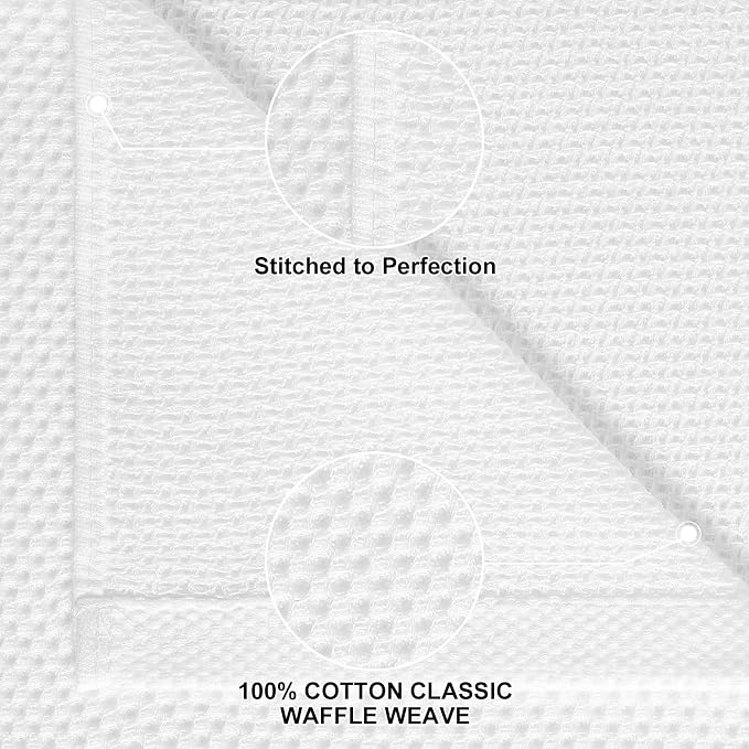 Homaxy 100% Cotton Kitchen Towels and Dishcloths Set, 12 x 12 Inches and 13 x - Image 2