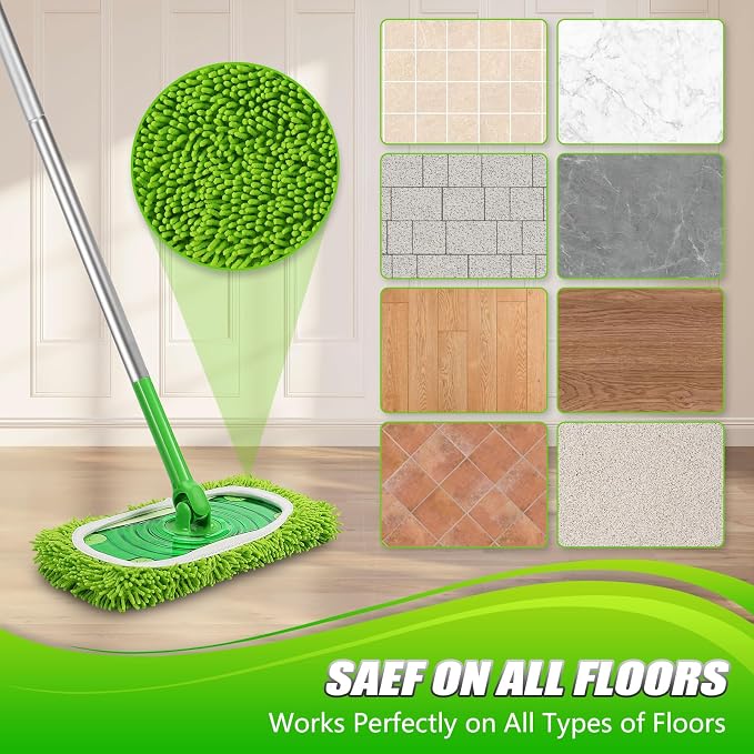 Set of 4 Reusable Microfiber Mop Pads Compatible - Image 4