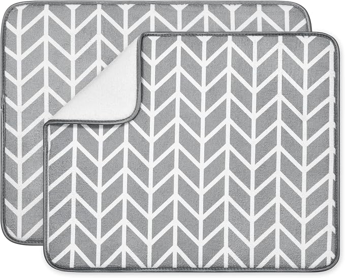 SUBEKYU Dish Drying Mat for Kitchen Counter, Absorbent Microfiber Dishes by SUBEKYU