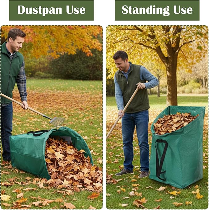 2PCS Leaf Collector, 53 Gallon Yard Waste Bags, Heavy Duty Foldable Lawn & Leaf - Image 5