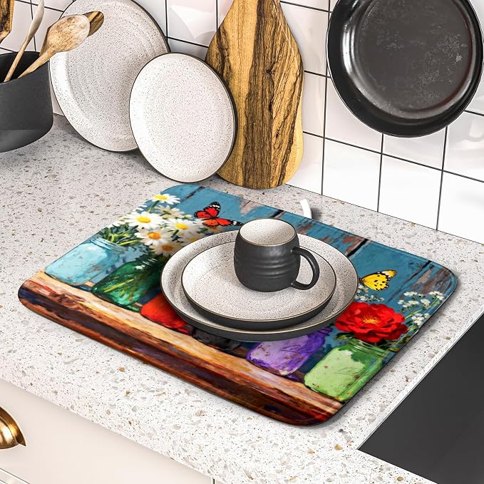 Spring Summer Floral Dish Drying Mat - Image 5