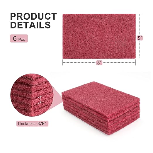 5" x 8" Scuff Pad Maroon 6 Pack - Image 2