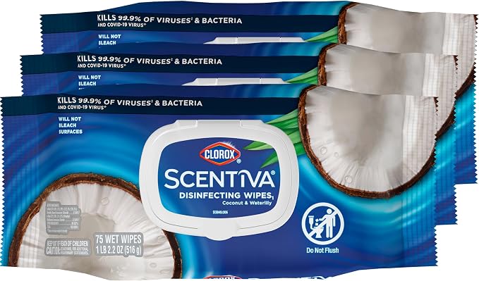 Clorox Scentiva Disinfecting Wipes, Coconut and Waterlily - Image 13
