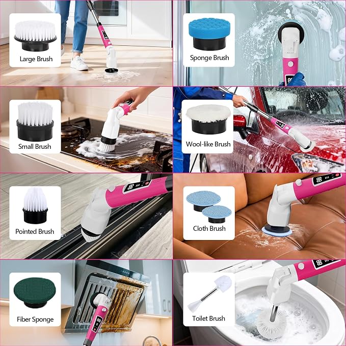 Electric Spin Scrubber, 2026 New Adjustable Angle Cleaning Brush，IPX7 - Image 7