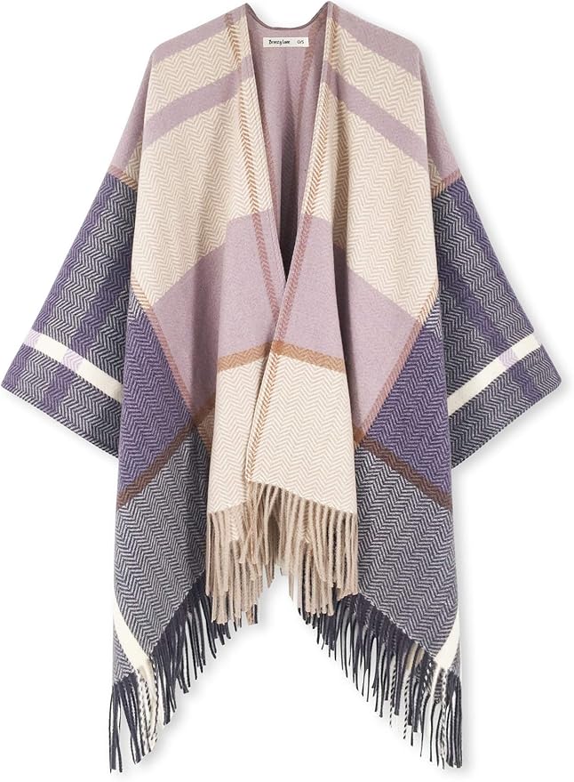 Breezy Lane Women's Shawl Wraps Warm Poncho Ruana Wrap Cardigan