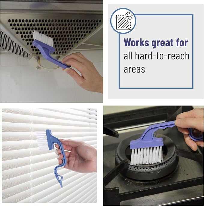 Slick- Window Track Cleaning Brush, 2 Pack, Built-in Scraper, Window Track - Image 6