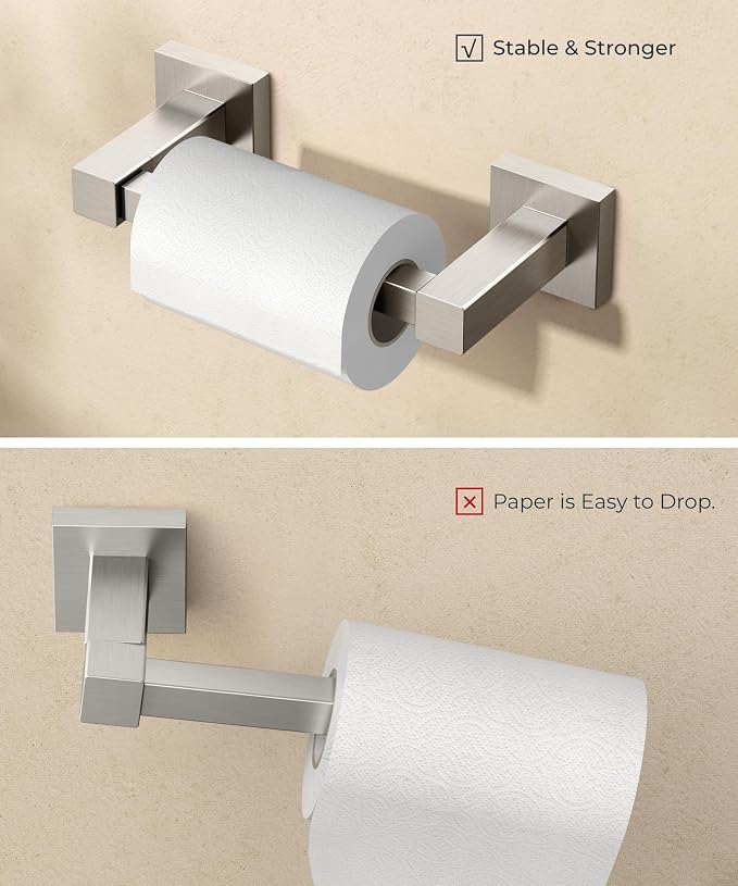 FORIOUS Toilet Paper Holder Wall Mount, Stainless Steel Rustproof Double Post - Image 3
