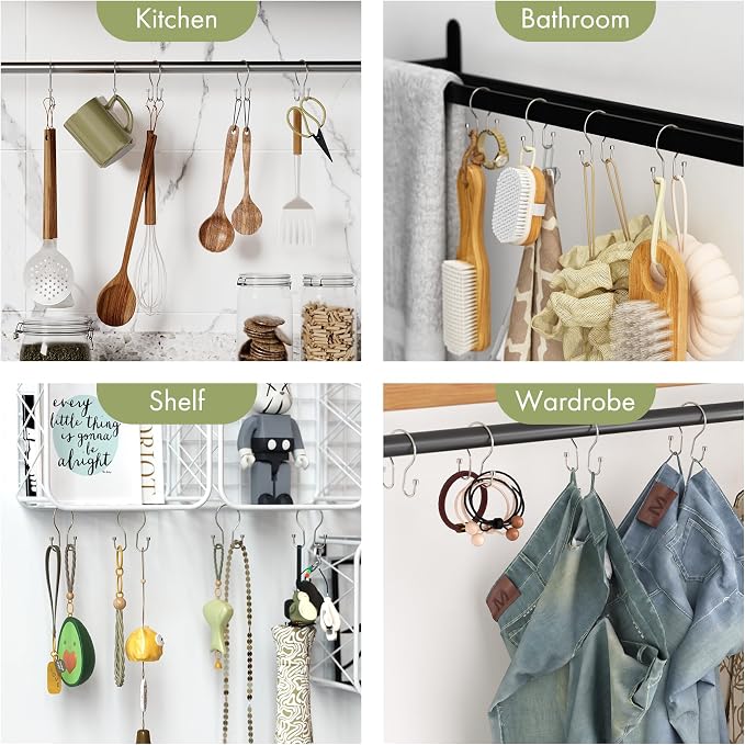 AmazerBath Shower Curtain Hooks Shower Curtain Rings - Image 5
