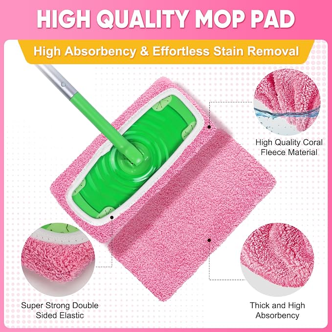 6-Pack Reusable Microfiber Mop Pads Compatible - Image 4