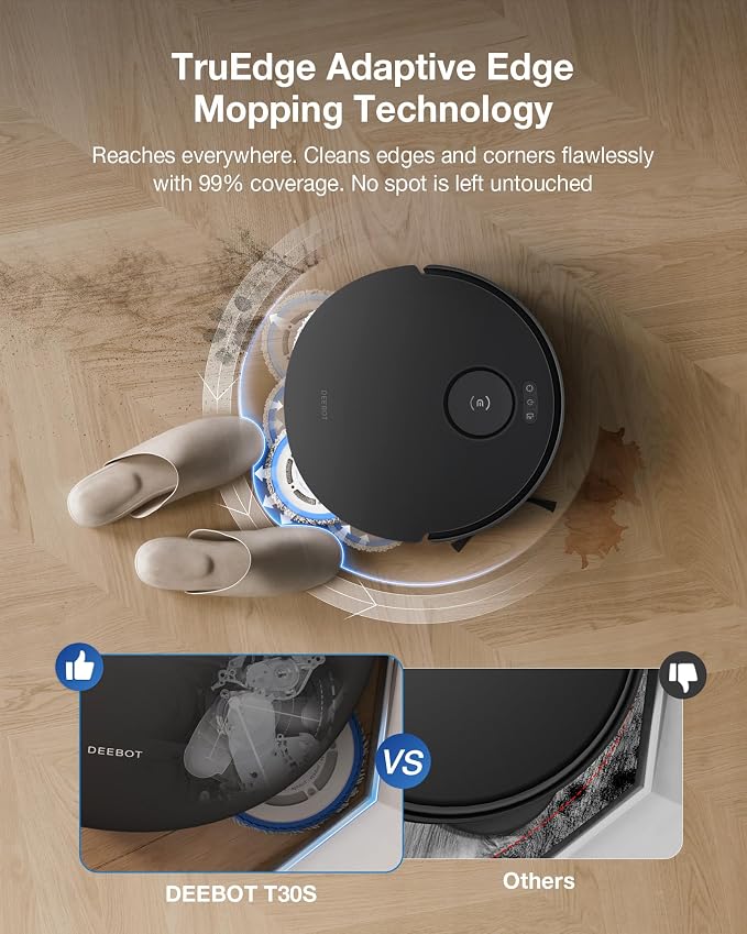 ECOVACS DEEBOT T30S Robot Vacuum and Mop, ZeroTangle Technology, TruEdge - Image 4