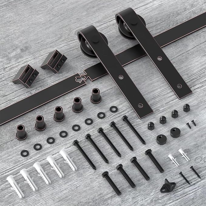 ORB Oil Rubbed Bronze Sliding Barn Door Hardware Kit - Image 7